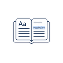 Dictionary spread with a highlighted word